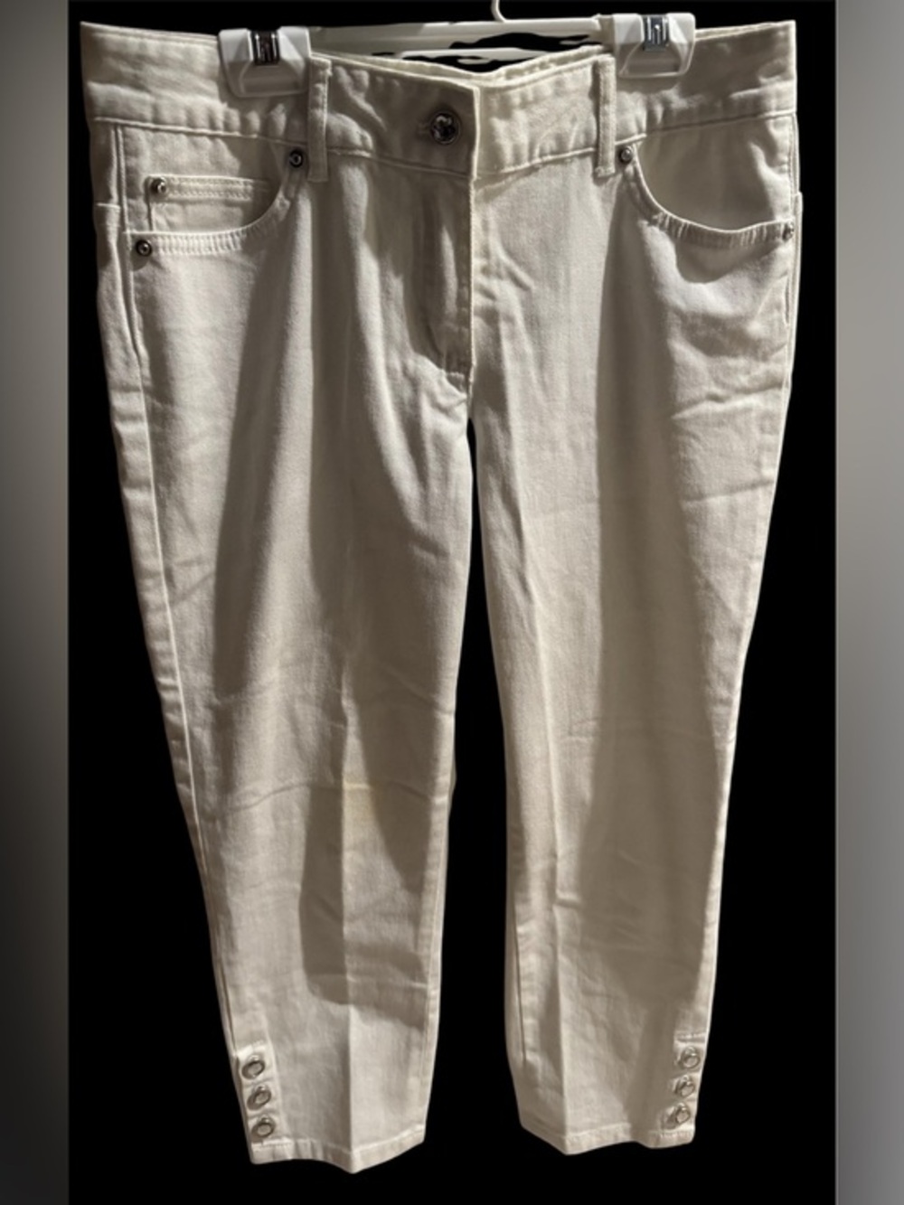 Kate Hill White Cropped Ankle Jeans